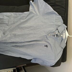 Peter Millar Blue and White Casual Button Down Shirt